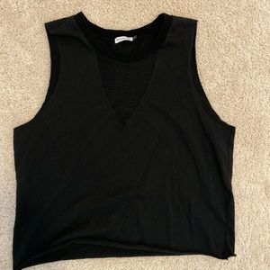 Black Vagabond Top with Mesh Cutout